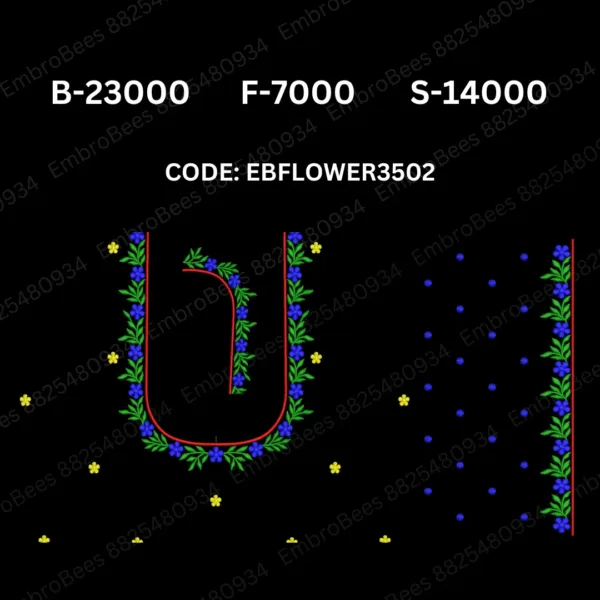 Floral Blouse Embroidery Design DST File - EBFLOWER3502