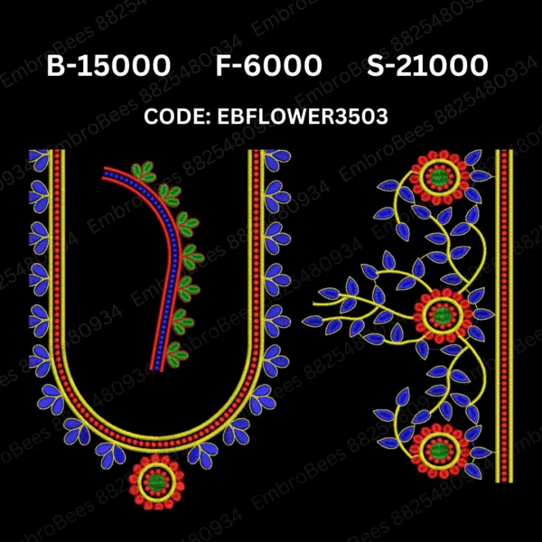 Floral Blouse Embroidery Design DST File - EBFLOWER3503