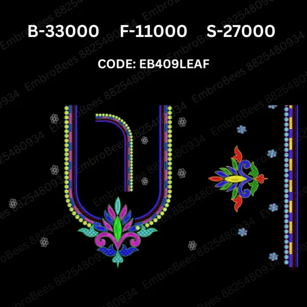 Leaf Blouse Embroidery Design DST File - EB409LEAF