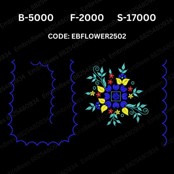 Floral Blouse Embroidery Design DST File - EBFLOWER2502