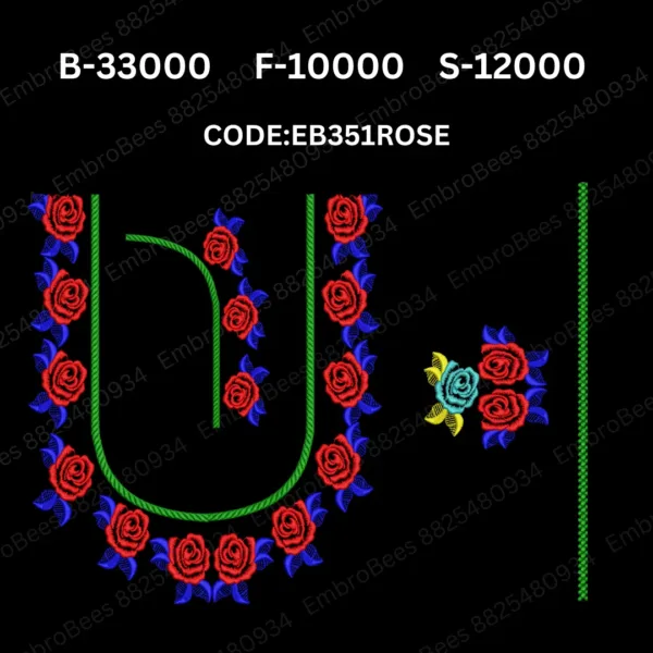 Rose Blouse Embroidery Design DST File - EB351ROSE