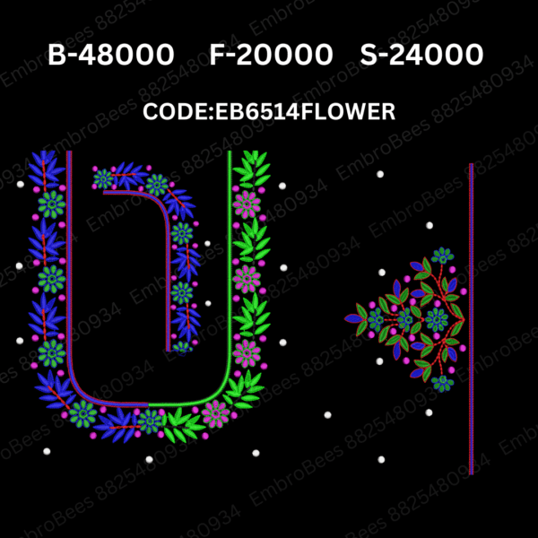 Floral Blouse Embroidery Design DST File - EB6514FLOWER