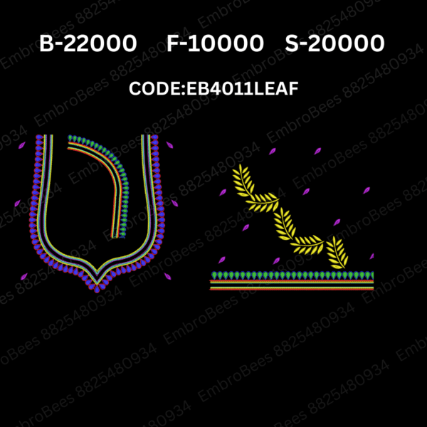 Leaf Blouse Embroidery Design DST File - EB4011LEAF
