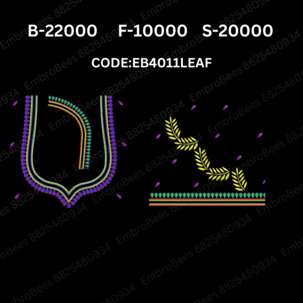 Leaf Blouse Embroidery Design DST File - EB4011LEAF