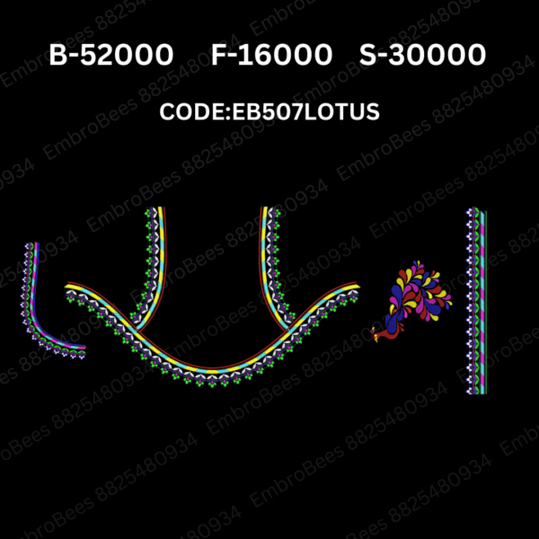 Peacock Blouse Embroidery Design DST File - EB6511PEACOCK