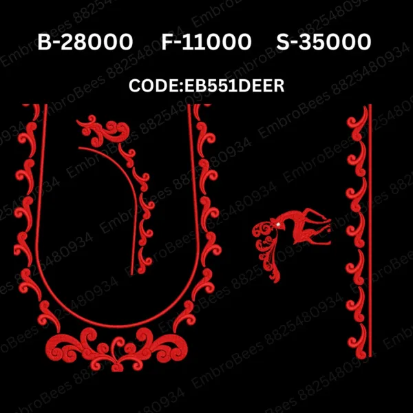 Deer Blouse Embroidery Design DST File - EB551DEER