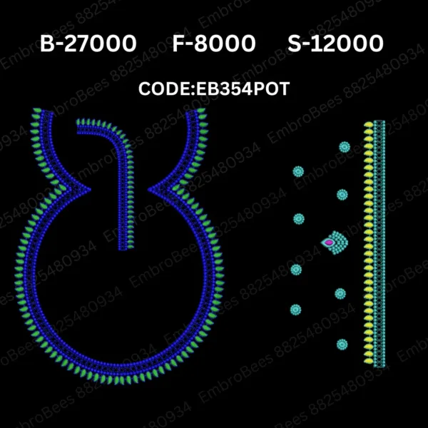 Pot Blouse Embroidery Design DST File - EB354POT
