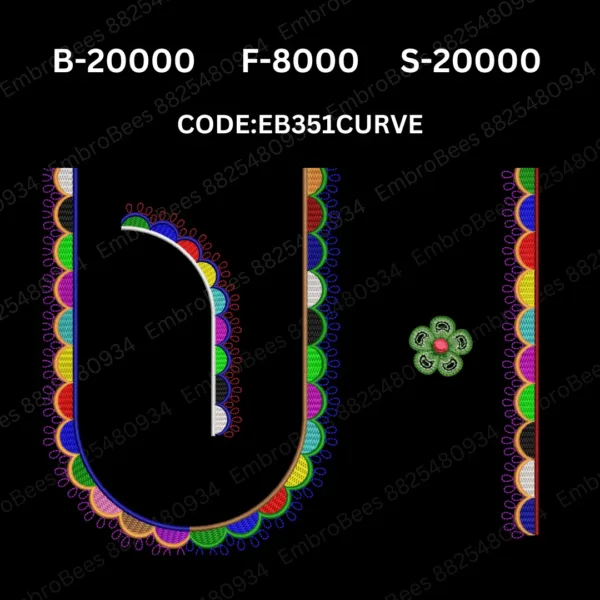 Curve Blouse Embroidery Design DST File - EB351CURVE