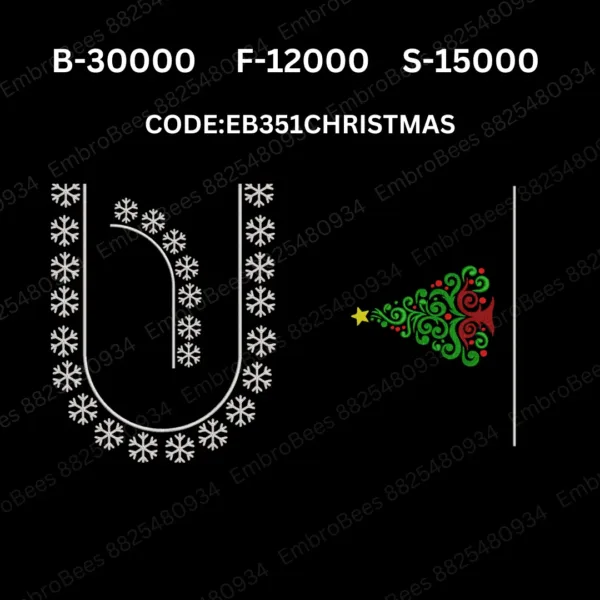 Christmas Blouse Embroidery Design DST File - EB351CHRISTMAS