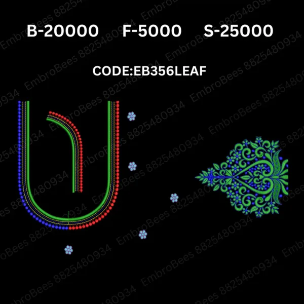 Leaf Blouse Embroidery Design DST File - EB356LEAF