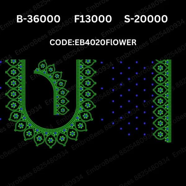 Flower Blouse Embroidery Design DST File - EB4020FOWER