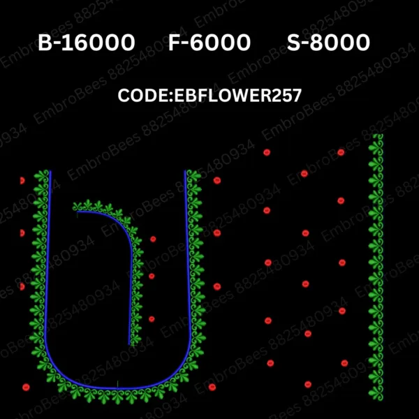 Floral Blouse Embroidery Design DST File - EBFLOWER257