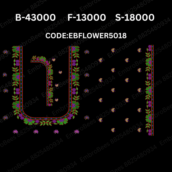 Floral Blouse Embroidery Design DST File - EBFLOWER5018