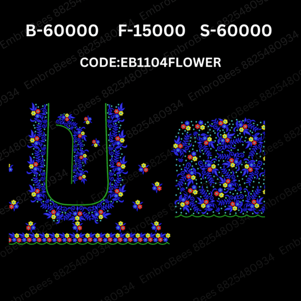 Floral Blouse Embroidery Design DST File - EB1104FLOWER