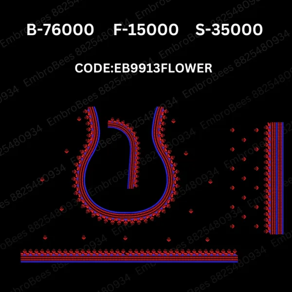 Floral Blouse Embroidery Design DST File - EB9913FLOWER