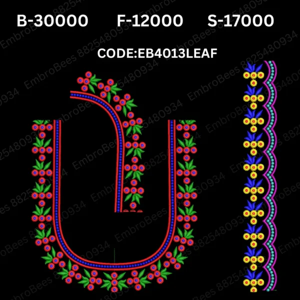 Leaf Blouse Embroidery Design DST File - EB4013LEAF