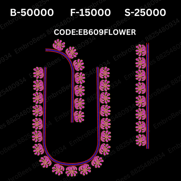 Floral Blouse Embroidery Design DST File - EB609FLOWER