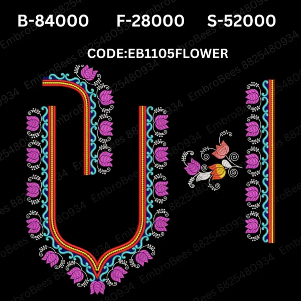 Floral Blouse Embroidery Design DST File - EB1105FLOWER