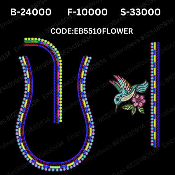 Floral Blouse Embroidery Design DST File - EB5510FLOWER