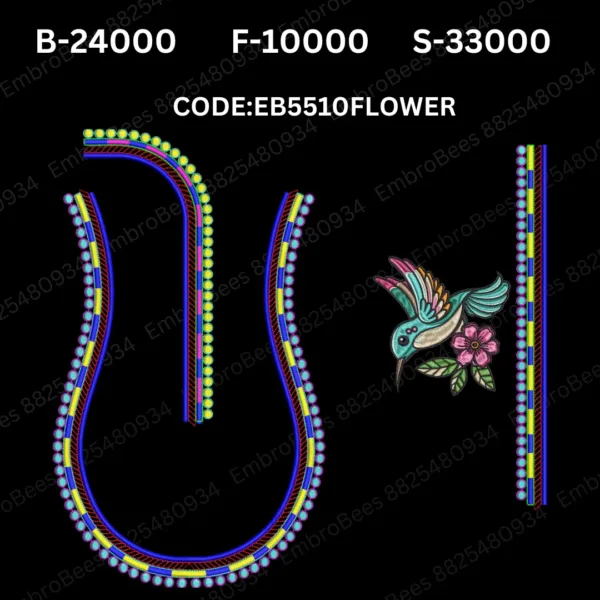 Floral Blouse Embroidery Design DST File - EB5510FLOWER