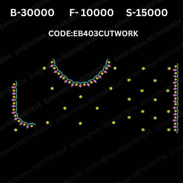 Cutwork Blouse Embroidery Design DST File - EB403CUTWORK