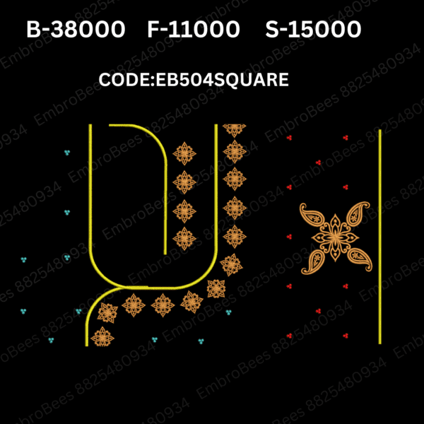 Square Blouse Embroidery Design DST File - EB504SQUARE