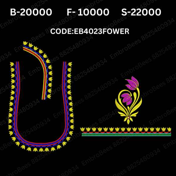 Flower Blouse Embroidery Design DST File - EB4023FOWER (FREE)