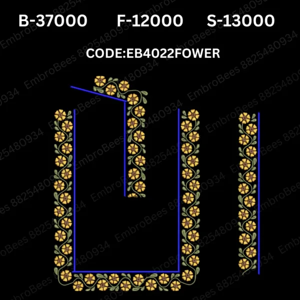 Flower Blouse Embroidery Design DST File - EB4022FOWER