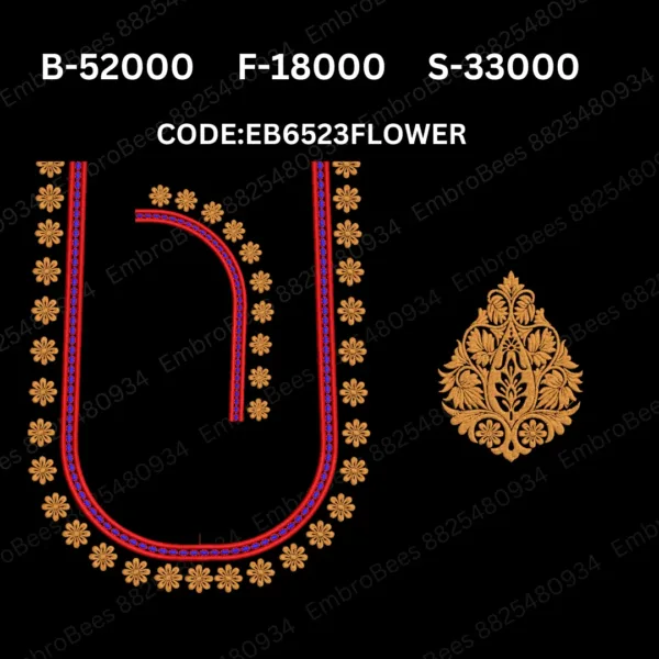 Floral Blouse Embroidery Design DST File - EB6523FLOWER