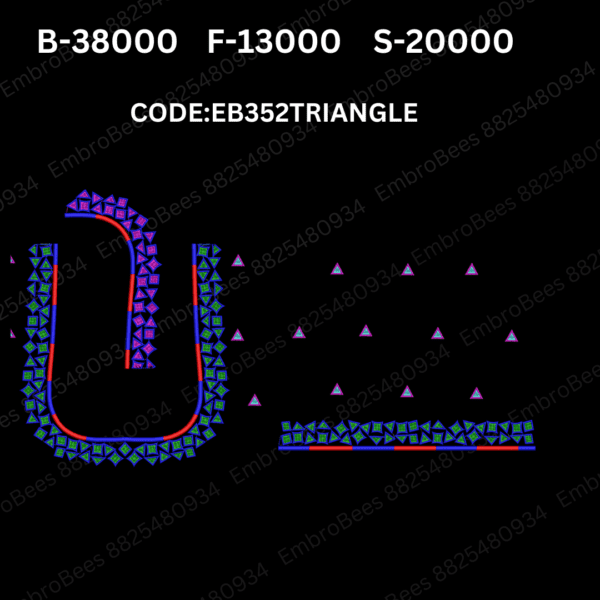 Triangle Blouse Embroidery Design DST File - EB352TRIANGLE