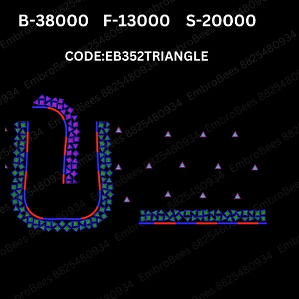 Triangle Blouse Embroidery Design DST File - EB352TRIANGLE