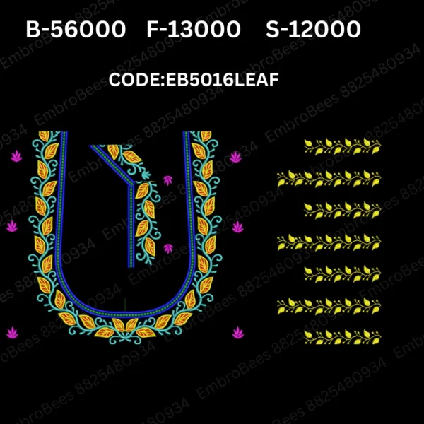 Leaf Blouse Embroidery Design DST File - EB5016LEAF