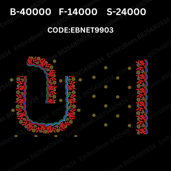 Net Blouse Embroidery Design DST File - EBNET9903