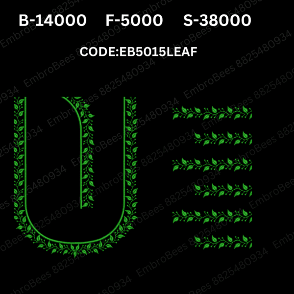 Leaf Blouse Embroidery Design DST File - EB5015LEAF