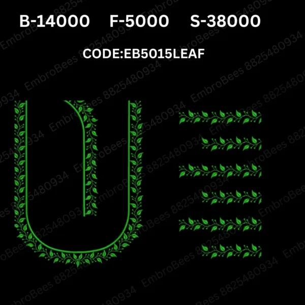 Leaf Blouse Embroidery Design DST File - EB5015LEAF