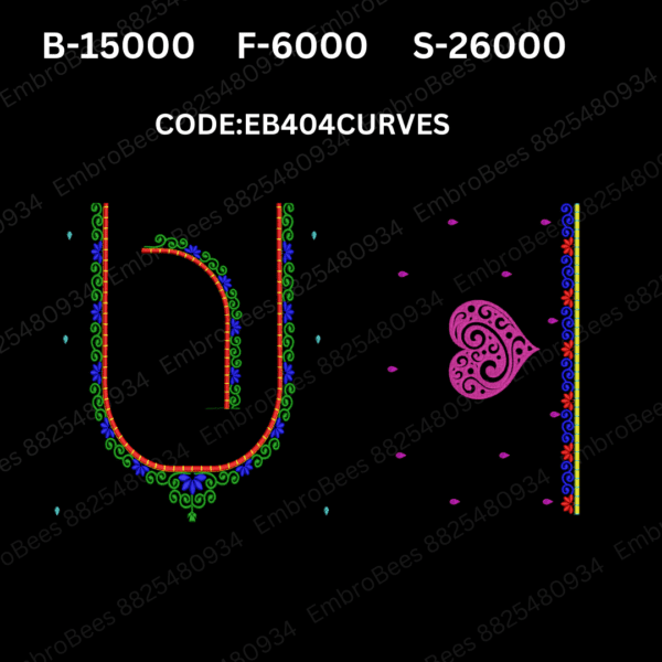 Curves Blouse Embroidery Design DST File - EB404CURVES