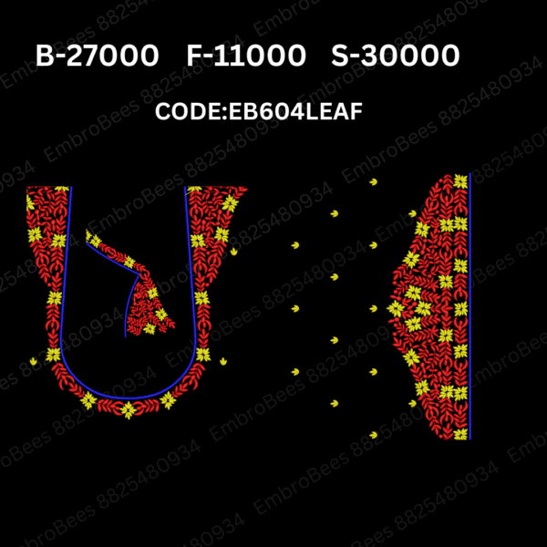 Leaf Blouse Embroidery Design DST File - EB604LEAF