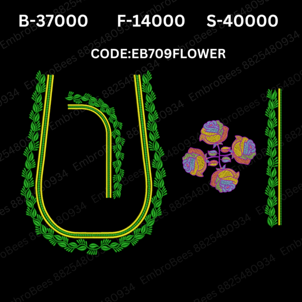 Floral Blouse Embroidery Design DST File - EB709FLOWER