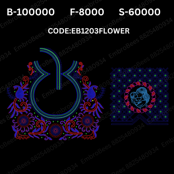 Floral Blouse Embroidery Design DST File - EB1203FLOWER