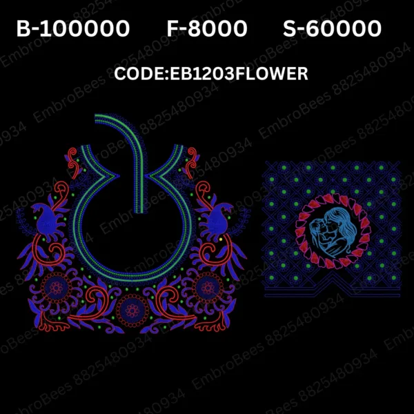Floral Blouse Embroidery Design DST File - EB1203FLOWER