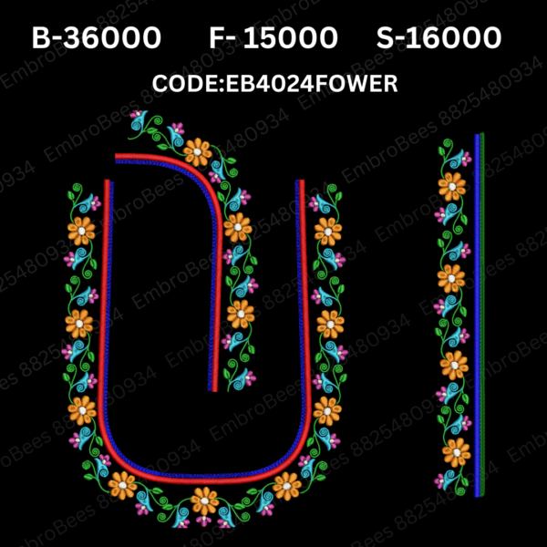 Flower Blouse Embroidery Design DST File - EB4024FOWER