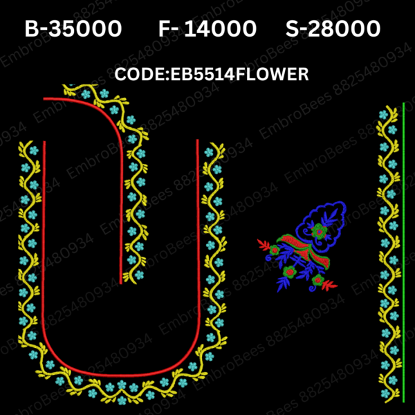 Floral Blouse Embroidery Design DST File - EB5514FLOWER