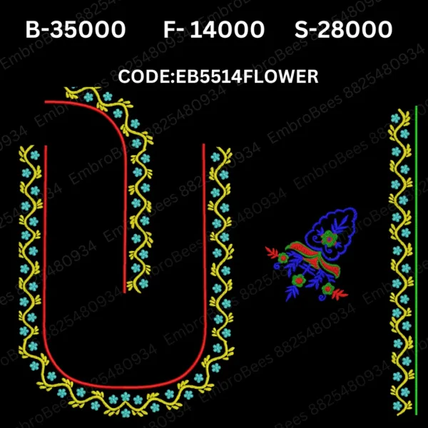 Floral Blouse Embroidery Design DST File - EB5514FLOWER