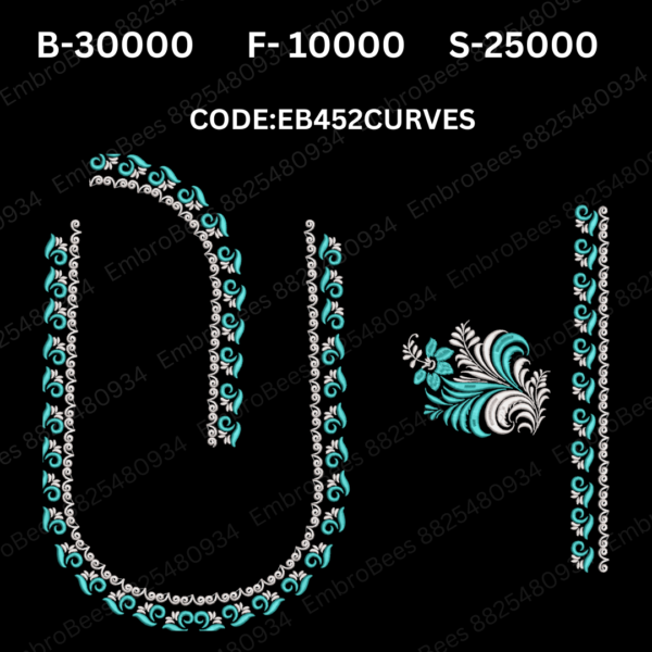 Curves Blouse Embroidery Design DST File - EB452CURVES