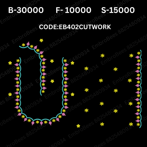 Cutwork Blouse Embroidery Design DST File - EB402CUTWORK