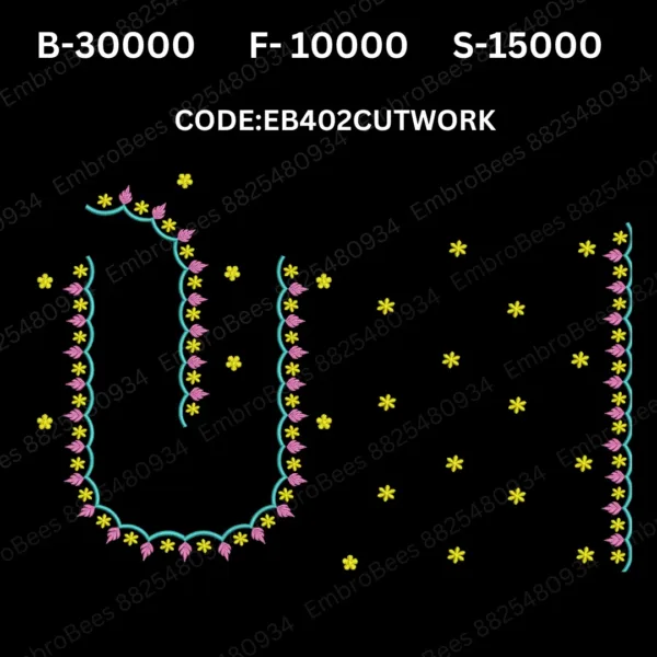 Cutwork Blouse Embroidery Design DST File - EB402CUTWORK