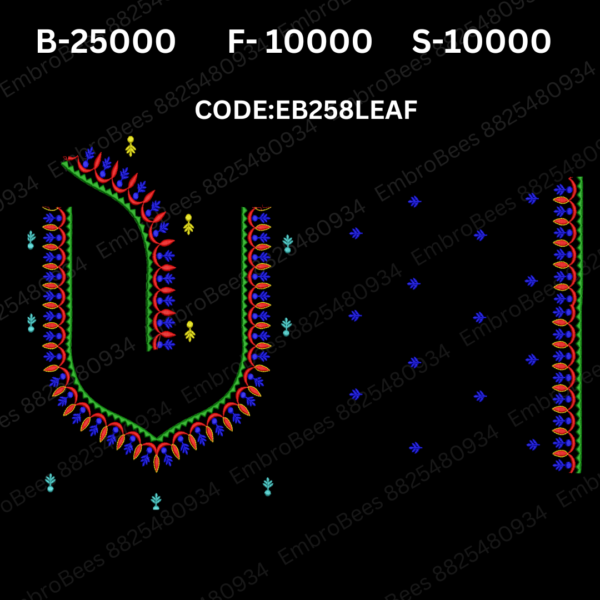 Leaf Blouse Embroidery Design DST File - EB258LEAF