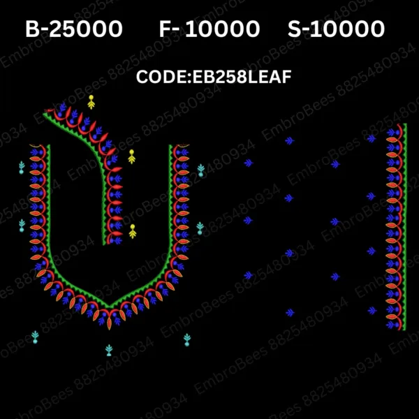 Leaf Blouse Embroidery Design DST File - EB258LEAF