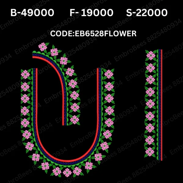 Floral Blouse Embroidery Design DST File - EB6528FLOWER (FREE)