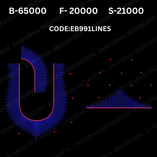 Lines Blouse Embroidery Design DST File - EB991LINES